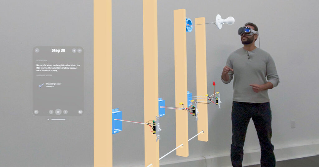 Electrician trainee works on BILT instructional platform for Inc 5000